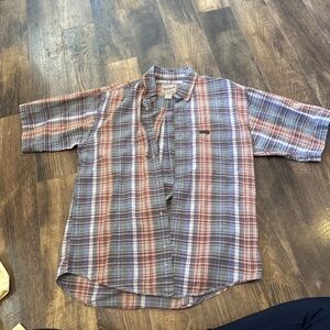 Woolrich Blue and Brown Plaid Button Down Shirt